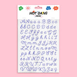 Iron-On Sheet Set | Blue Embroidery Alphabet
