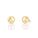 Peace Sign Stud Earrings | 18K GV