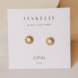 Sun Studs | White Opal