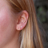 Horseshoe Crystal Stud Earrings | 18K GV