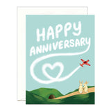 Skywriting Airplane Anniversary Card