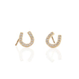 Horseshoe Crystal Stud Earrings | 18K GV