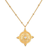 White Topaz Lotus Necklace