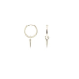 Spike Huggie Hoop Earrings | Sterling Silver
