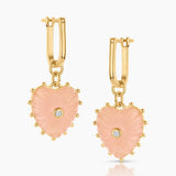 Isabel Pink Jade Heart Earrings