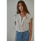 Maude Cotton Linen Top | Off White