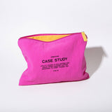 Cotton Zipper Go Pouch | Candy Pink + Yellow