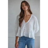 Darcey Cotton V-Neck | White