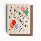 Vintage Balloons Birthday Card