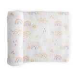 Deluxe Muslin Swaddle | Rainbows + Raindrops