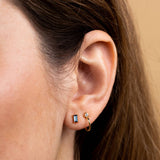 Baguette Studs | Sapphire