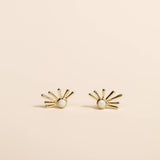 Sun Ray Studs | White Opal