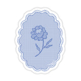 Blue Lace Flower Sticker