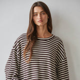 Dodd Striped Pullover | Brown + Cream