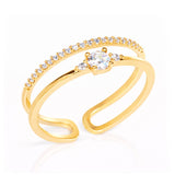 Pave CZ Double Ring