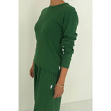 Pointelle Fundamental Tee | Moss Green