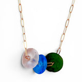 Recycled Sea Glass Necklace | Cool Tones
