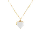 White Enamel Heart Locket | 18K GV