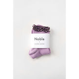 Petite Ruffled Modal Socks | Lilac + Brown