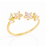Pastel Double Flower Ring