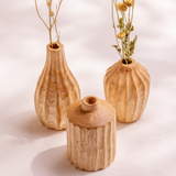 Mango Carved Mini Vase | Assorted
