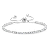 Baguette Bolo Tennis Bracelet | Silver