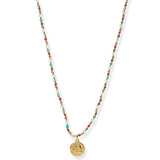 Handmade Beaded Necklace | Coin Dangle