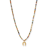 Handmade Beaded Necklace | Horseshoe Dangle