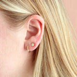 Pearl Huggie Hoop Earrings | 18K GV