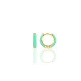 Turquoise Enamel Hoop Earrings | 18K GV