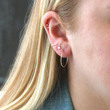 Flat Back Single Stud Bar | 14k Gold