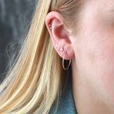 Flat Back Single Stud Lightning Bolt | 14k Gold