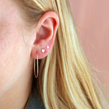 Flat Back Single Stud Heart | 14k Gold
