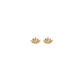 Lotus Studs with Crystal Earrings | 18K GV