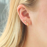 Opal Heart Stud Earrings | 18K GV