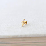 Flat Back Single Stud Lightning | Titanium