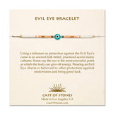 Evil Eye Bracelet | Neon Orange + White