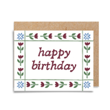 Tulip Border Birthday Card