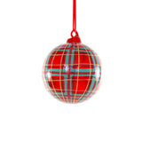 Plaid Bauble Ornament | Red