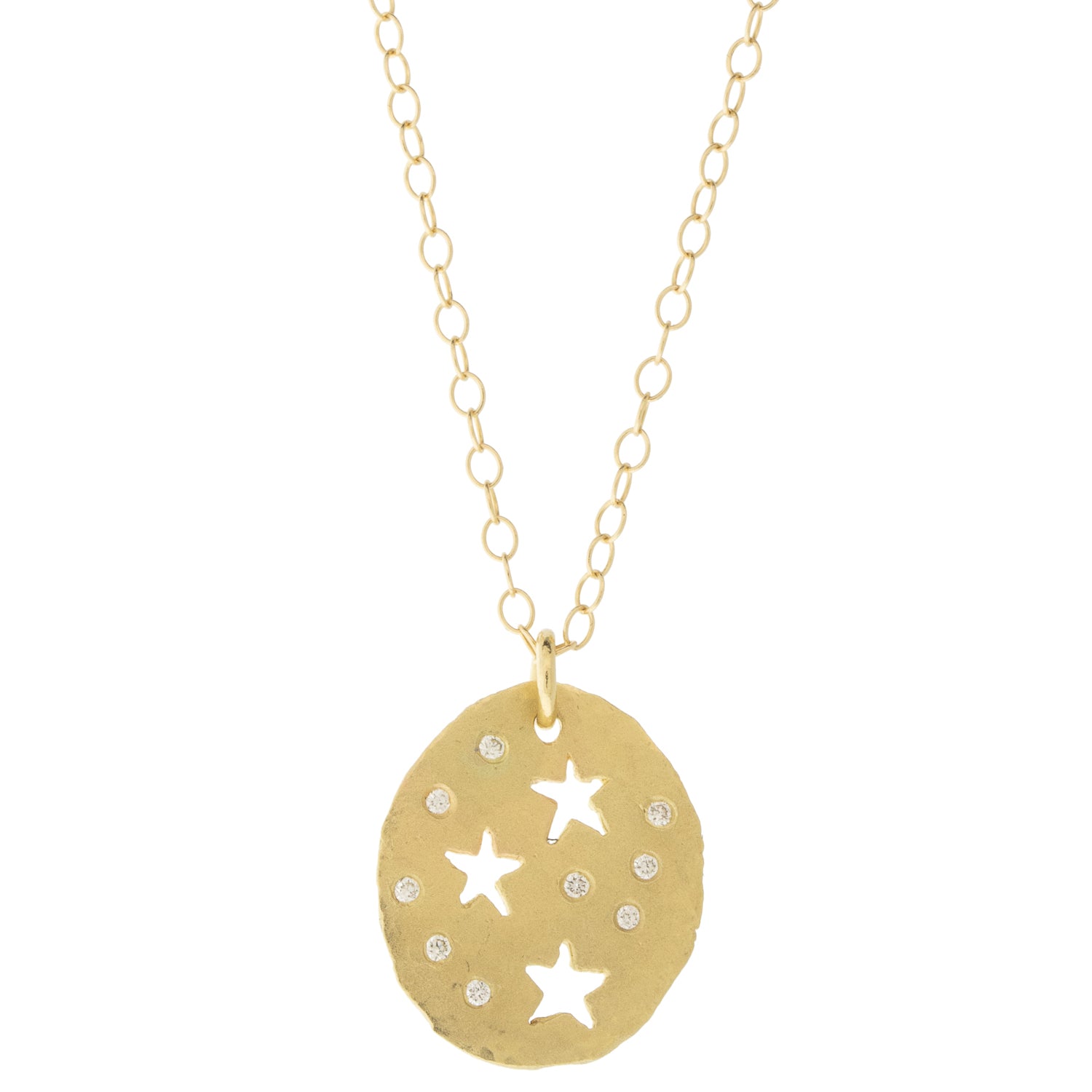 14K Hole Punch Star Necklace