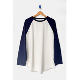 Heavy Cotton Raglan Tee | White + Midnight