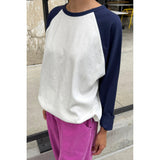 Heavy Cotton Raglan Tee | White + Midnight