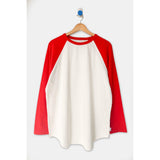 Heavy Cotton Raglan Tee | White + Tomato