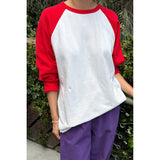 Heavy Cotton Raglan Tee | White + Tomato