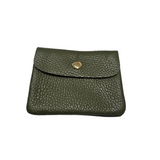 Pebbled Mini Coin Wallet | Olive