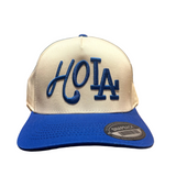 HoLA Canvas Cap | Cream + Blue