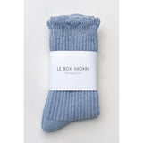 Linen Scallop Socks | Pale Blue