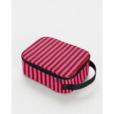 Lunch Box | Pink + Red Painted Stripe