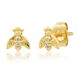 Gold Bee Studs | CZ