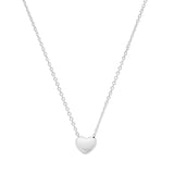 Silver Puffy Heart Necklace